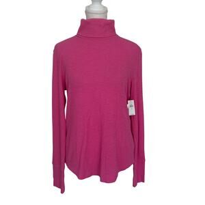 GAP NWT Hot Pink Ribbed Turtleneck Womens Size Medium NEW